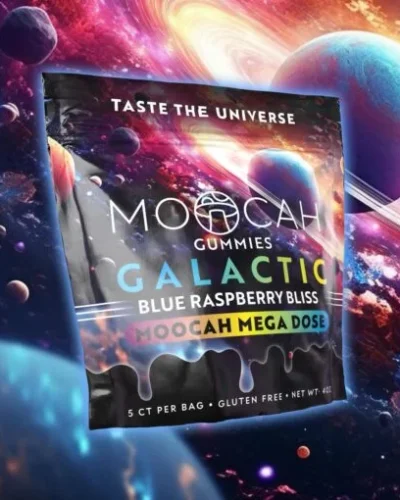 MOOCAH MEGA DOSE GALACTIC BLUE RASPBERRY BLISS GUMMIES